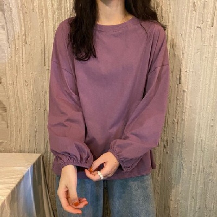 Blusa de manga larga para mujer, estilo coreano 2026, elegante, dulce, retro, adelgazante, con fruncido y manga farol, efecto rejuvenecedor, para principios de otoño image 5