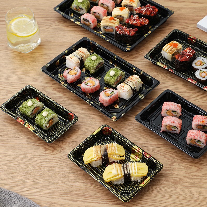 1号厂家供应一次性寿司盒方形日式外卖打包盒塑料便当盒批发