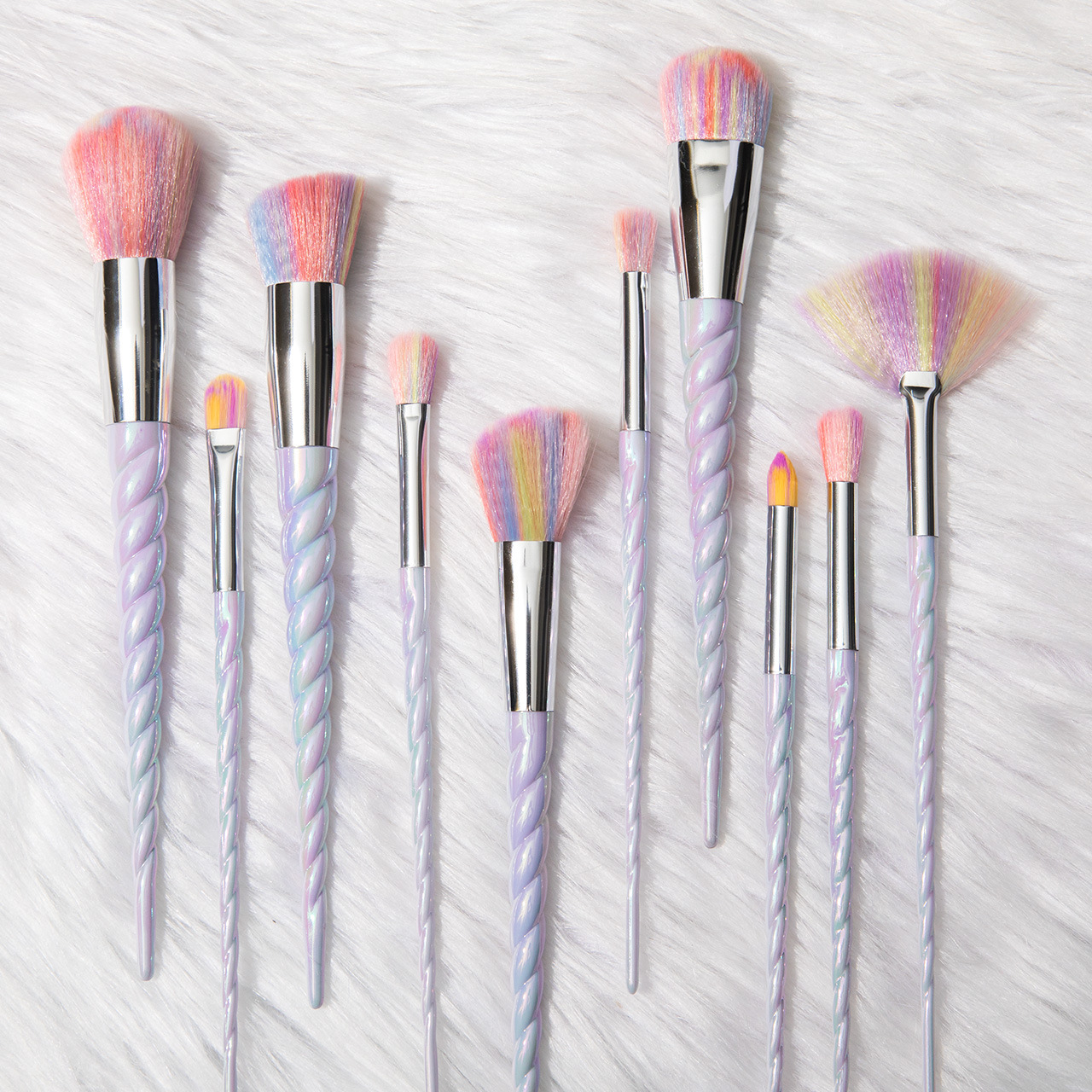 Nuevo diez unicornio maquillaje cepillos traje maquillaje conjunto completo almacenamiento sombra de ojos cepillo labio lindo maquillaje herramientas