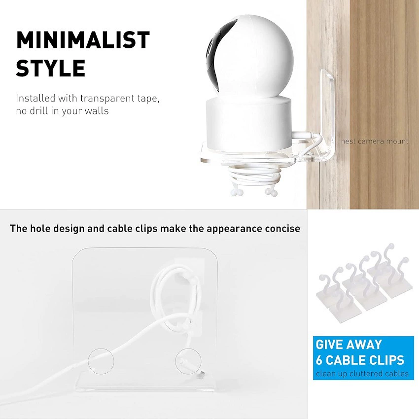 Прозрачная акриловая камера безопасности, радионяня, динамик, плавающая настенная полка без ударов, стеллаж для хранения, оптовая продажа