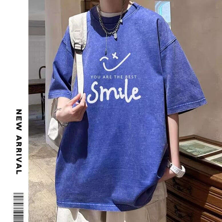 Summer suit Boys American Style Retro Washed Short-sleeved T-shirt Teenagers Set of Clothes