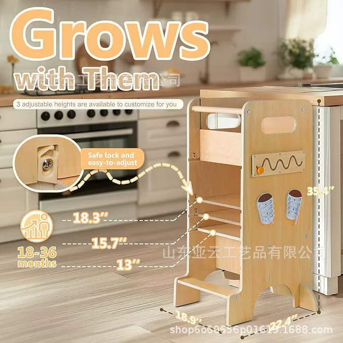 Трансграничный деревянный детский помощник табурет домашний деревянный детский табурет педали деревянный детский стул