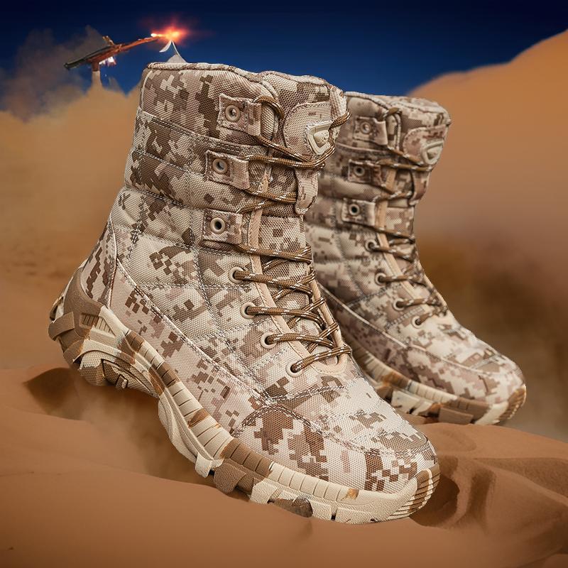 2025 nuevas botas militares al aire libre de tamaño grande transfronterizo para hombres botas de camuflaje al aire libre botas de combate del desierto