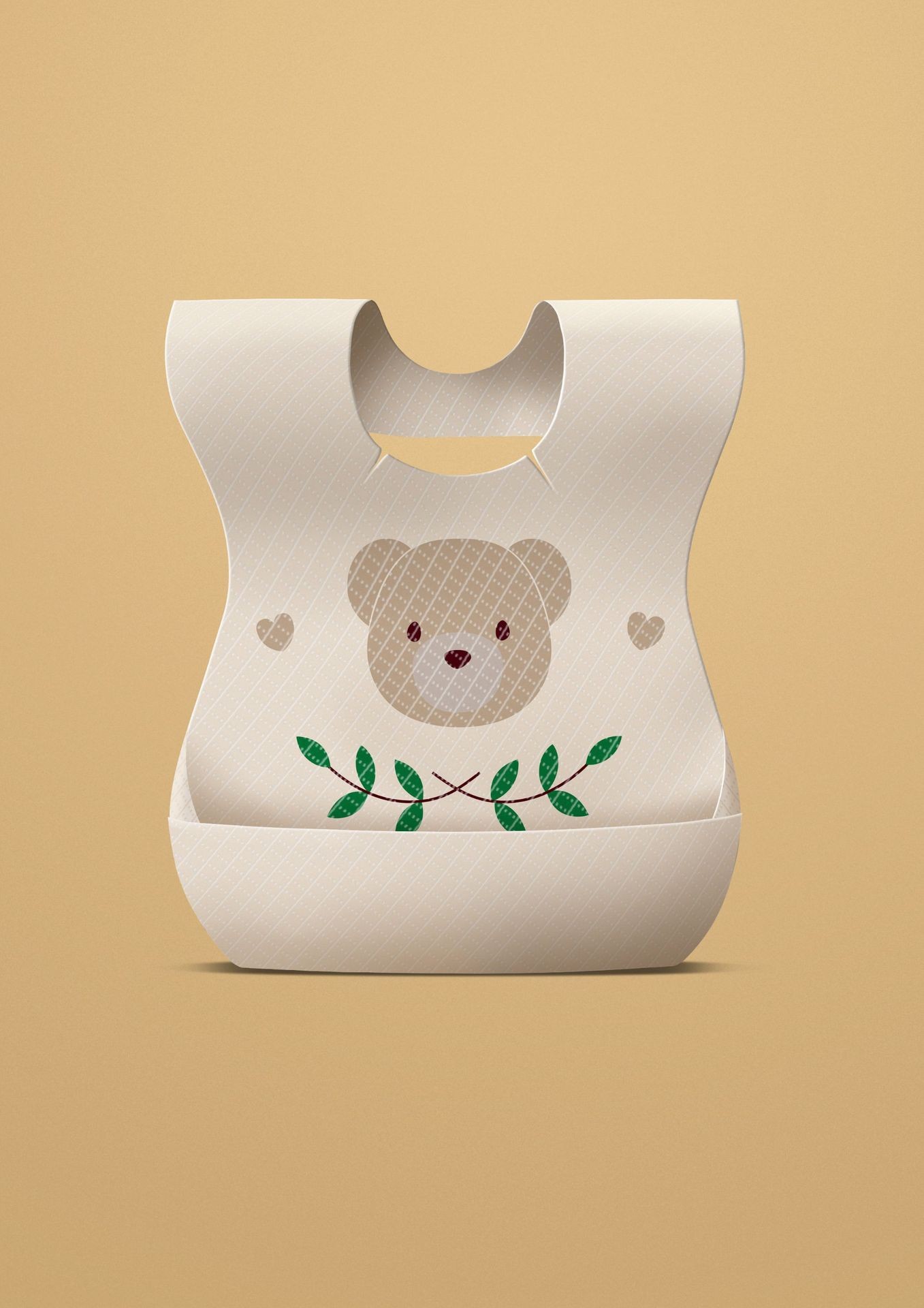 Ins nuevo verano bebé no tejido desechable babero desechable patrón de oso babero absorbente portátil para salir