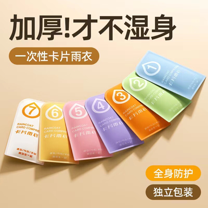 Disposable Card Raincoat Morandi Packaging Raincoat Portable Bundle Anti-rainstorm Thickened Long Outdoor Raincoat