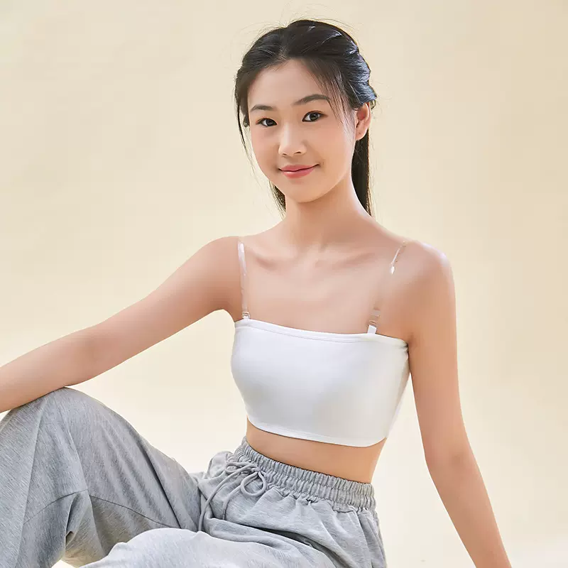 内衣抹胸无肩带防滑大胸显小束胸内搭吊带薄款初高中生美背打底衣