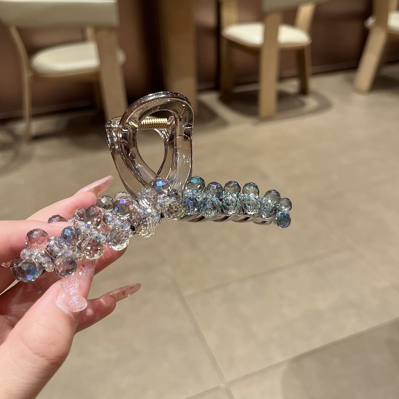女性用の新しいダイヤモンドがちりばめられたカラフルなクリスタルヘッドバンド、ハイエンドの重厚で繊細な織りクリスタルヘッドバンド、インターネットセレブの多用途ヘアアクセサリー|undefined