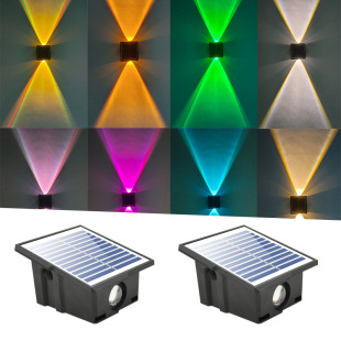 Cross-border new wall lamp up and down luminous outdoor courtyard landscape wall lamp decorative atmosphere solar wall washer lamp