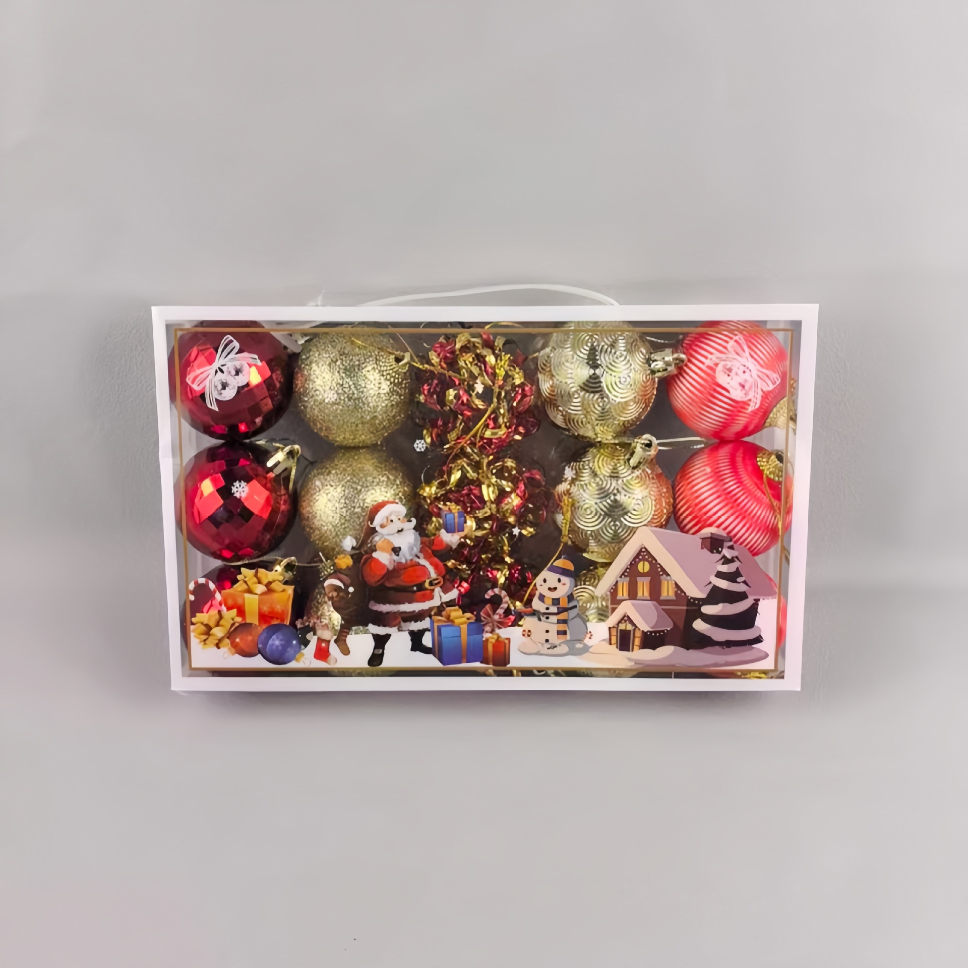 Nuevos Adornos navideños transfronterizos cuelgan bolas navideñas juego de bolas navideñas colgante de árboles de Navidad caja de regalo bolas navideñas q image 24