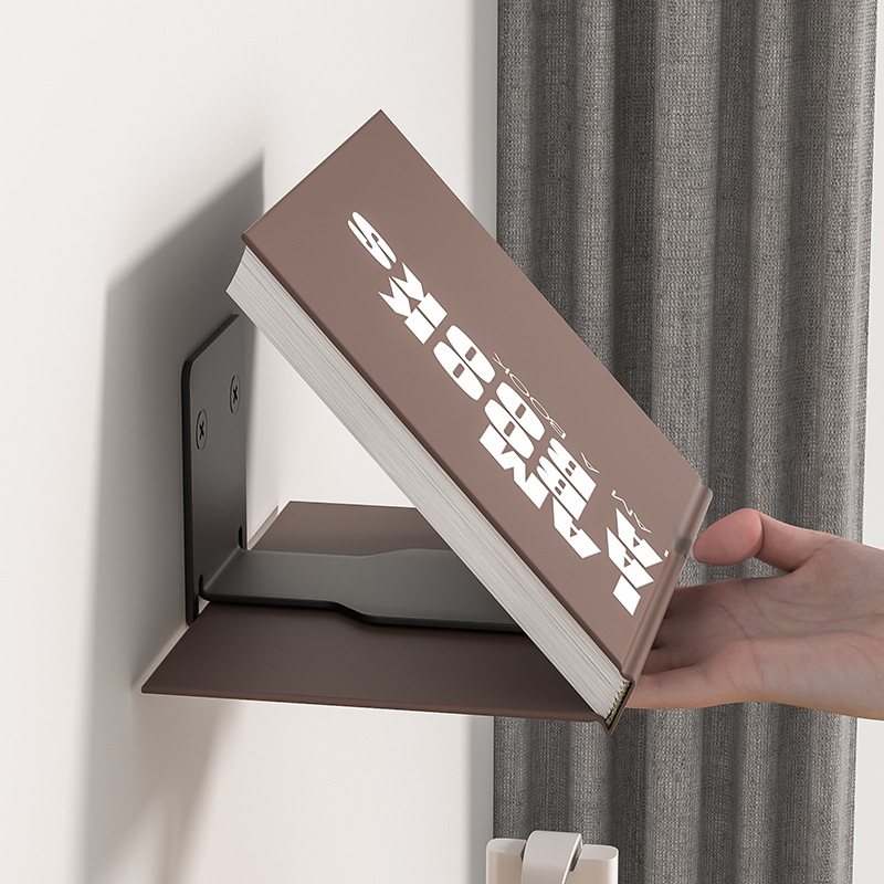 Personalidad transfronteriza escondida estante flotante de libros de pared de soporte de estante de libros de metal invisible estante de decoración de pared del hogar