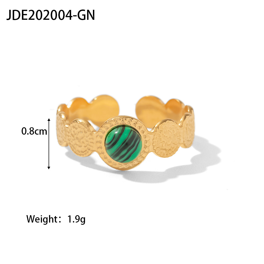 Rétro Géométrique Acier Inoxydable Irrégulière Anneau Ouvert display picture 4