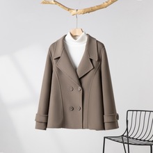 毛呢外套女秋冬新款双面羊绒大衣女短款小个子宽松大码羊毛小西装