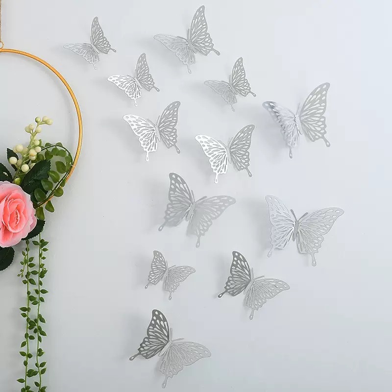 J style silver butterfly (pack of 12)