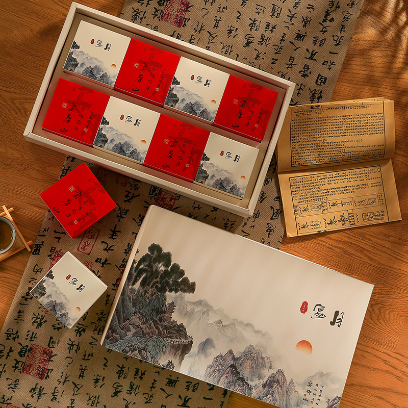 Mooncake Box for 4, 6, or 8 Pieces, Portable Egg Yolk Pastry Gift Box Packaging, In-Stock Pastry and Cookie Gift Box