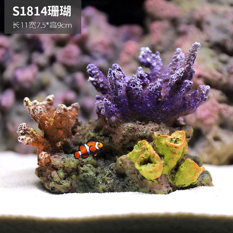 Paquete de paisajismo de pecera transfronteriza, paisajismo de coral falso simulado, refugio de rocalla de arrecife, decoración de la casa, adornos de paisajes de tanques de mar