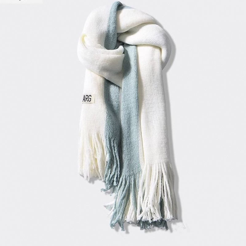 Szalik damski jesień i zima 2025 Nowy kolor dopasowany pogrubiony wydłużony modny wszechstronny szalik studencki prosty para_voghion.com