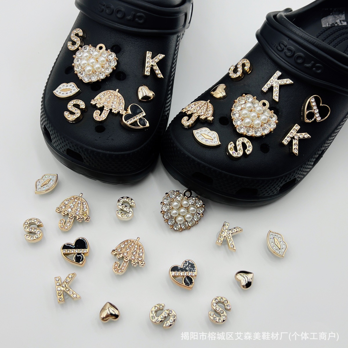 Estrellas plateadas ajuste agujero agujero perdido zapatos decorativos accesorios DIY extraíbles accesorios de flores hebillas de zapatos accesorios tridimensionales