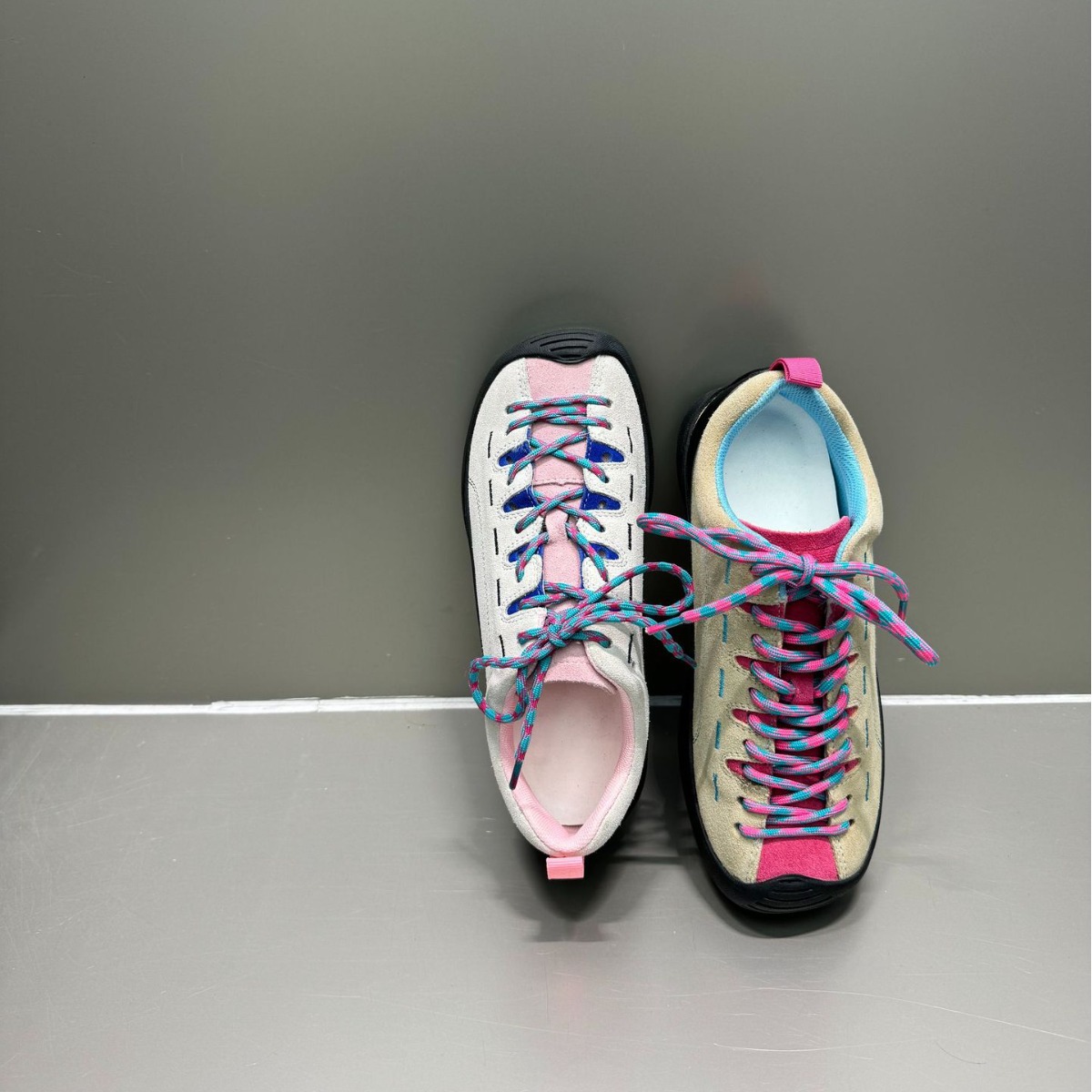 엘크 소녀 산 소녀 미끄럼 방지 귀여운 가죽 야외 신발 컬러 블록 스포츠 캐주얼 신발 여성 등산 신발