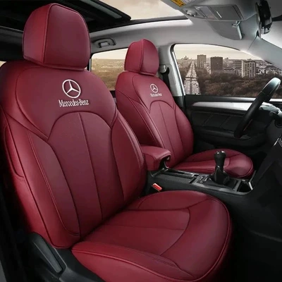 Enclosed Seat Cover Four-Season Cushion – Modelə uyğun (Original) oturacaq örtükləri - burgundy-standard-edition-five-seats-nappa-leather-fully-surrounded-front-and-rear-rows