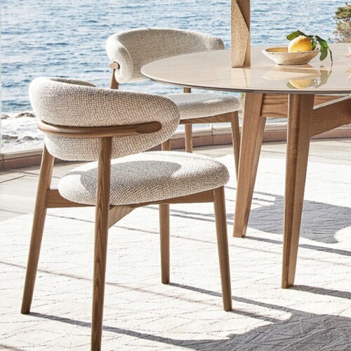 Nordic solid wood dining chair home solid wood color soft backrest chair ash wood light luxury high-end dining chair