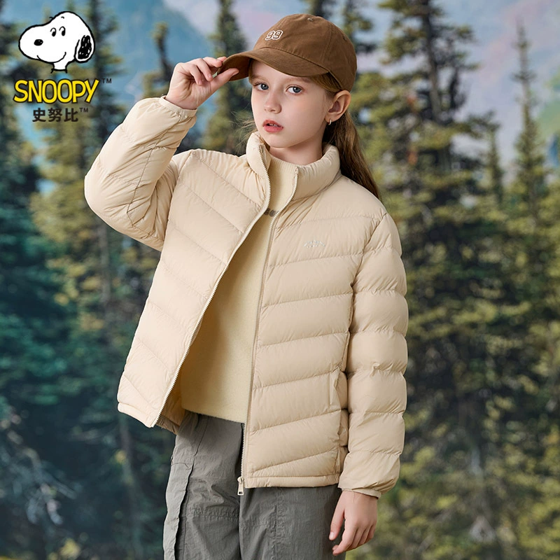 Snoopy новый осенний и зимний детский стоячий воротник легкий пуховик внутренний вкладыш теплый мальчик пальто для девочек