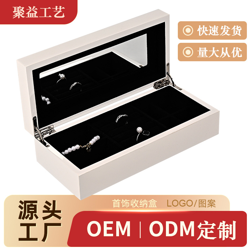 Jewelry Wood Spray Paint See-Through Drawer Style Storage Watch Glasses Ring Bracelet Earrings Packaging Box