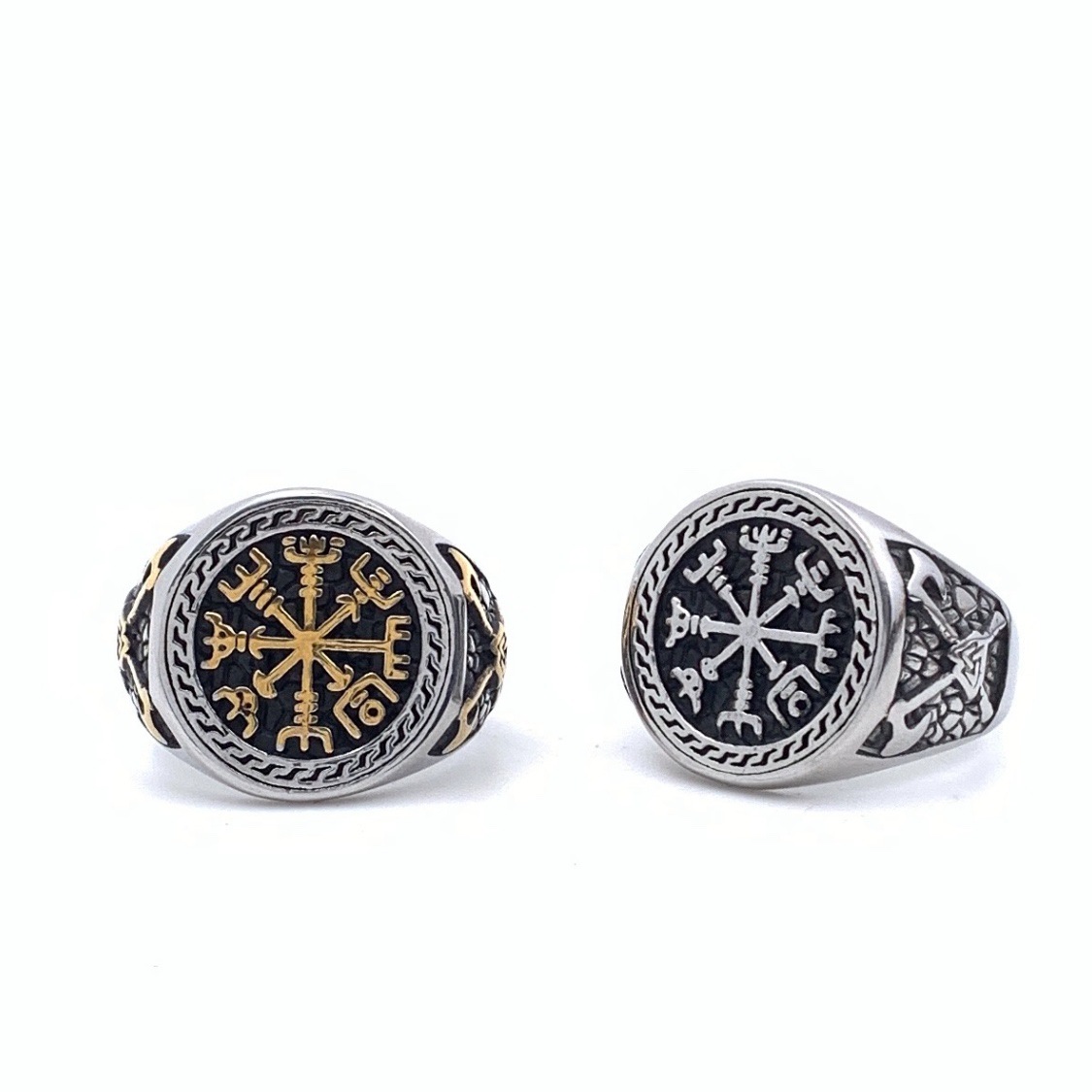 Rings Classification 11, 12, 7 Ring Size Retro Punk Letter Axe 304 Stainless Steel Polishing Men's Rings