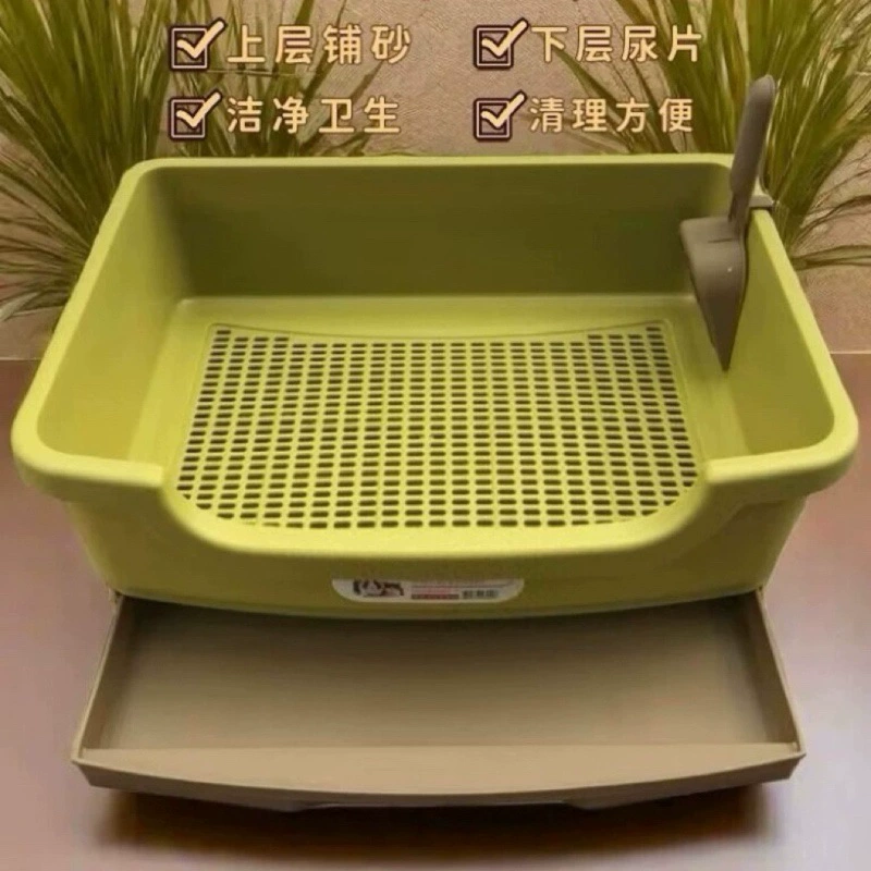 Оптовая двойной ящик сосновый лоток двойной слой Кот поставляет лоток кошачий Туалет