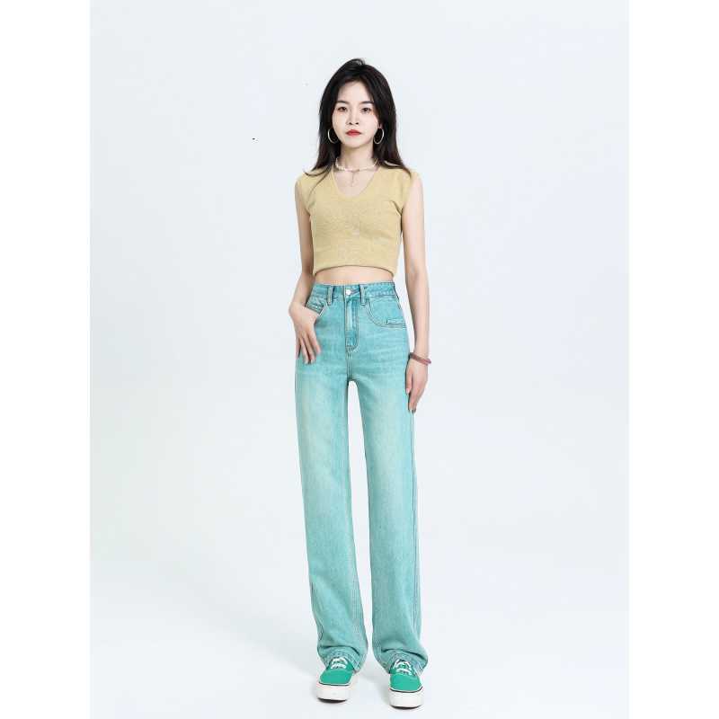 Lyocell Fabric Summer High-Waisted Narrow Straight-Leg Jeans Comfortable Casual Versatile Pants Wholesale Dropshipping