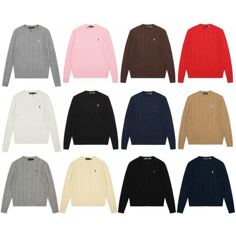 Original Foreign Trade Order 25 Autumn and Winter New Rl~Ralph Lauren Embroidered Classic Basic Knit Sweater Unisex