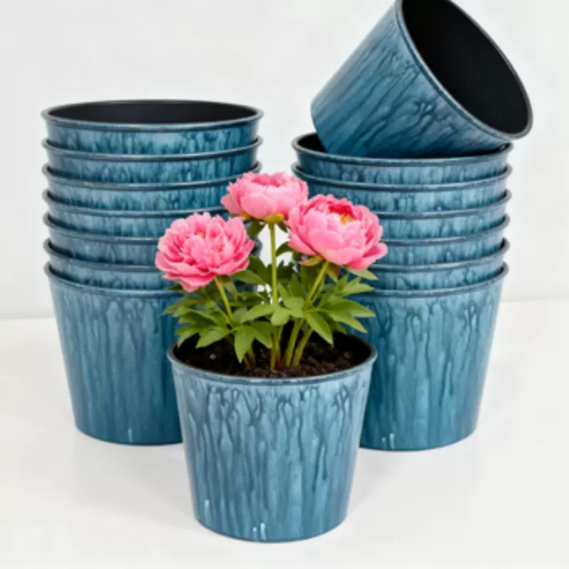 外贸工厂新款PP塑料加厚透气仿烂根耐用阳台种植树脂塑料花盆批发