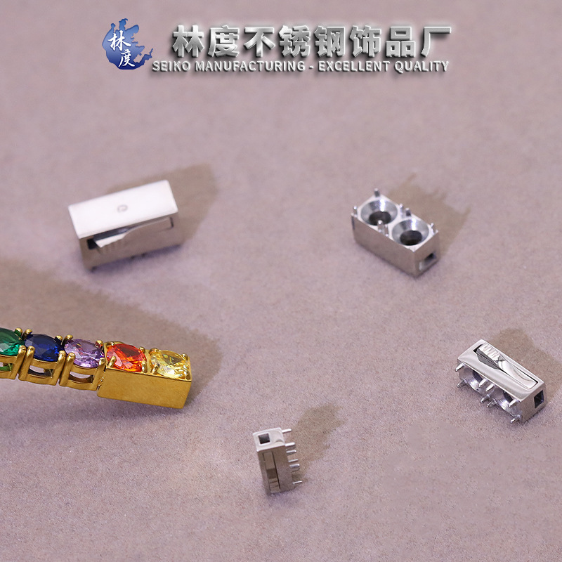 新型テニスチェーンバックル3mm4mm5mm6ステンレス異形バックル欧米の人気ドリルチェーンバックルアクセサリー部品|undefined