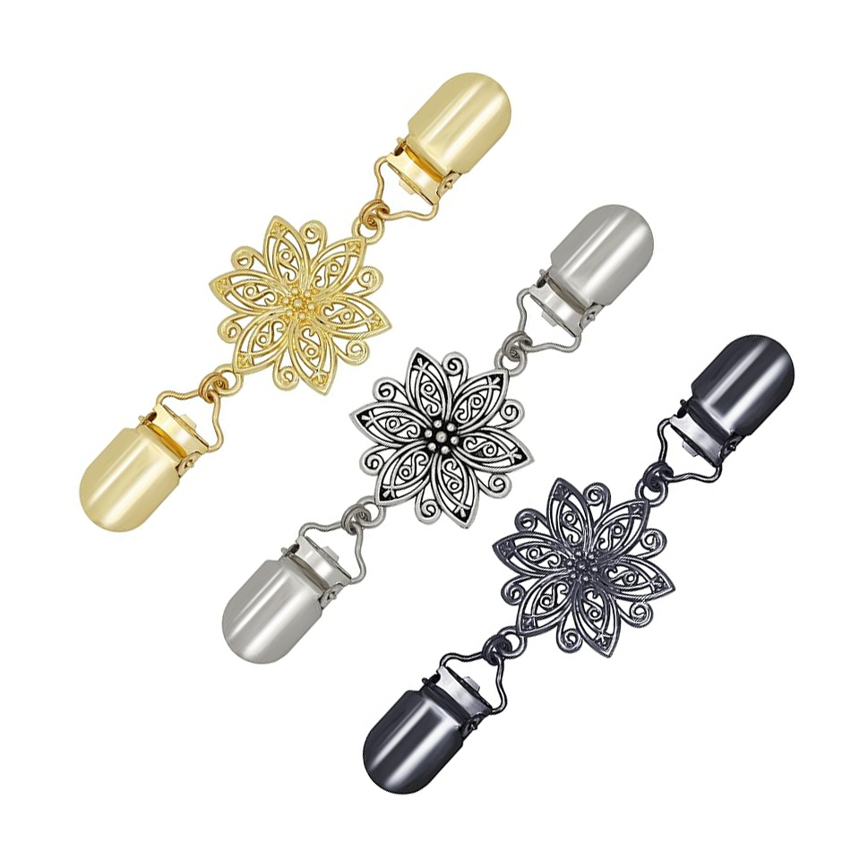 Clip de cintura vintage con diseño floral hueco, clip para suéter, clip para bufanda, clip para corbata, corsage, éxito de ventas en AliExpress