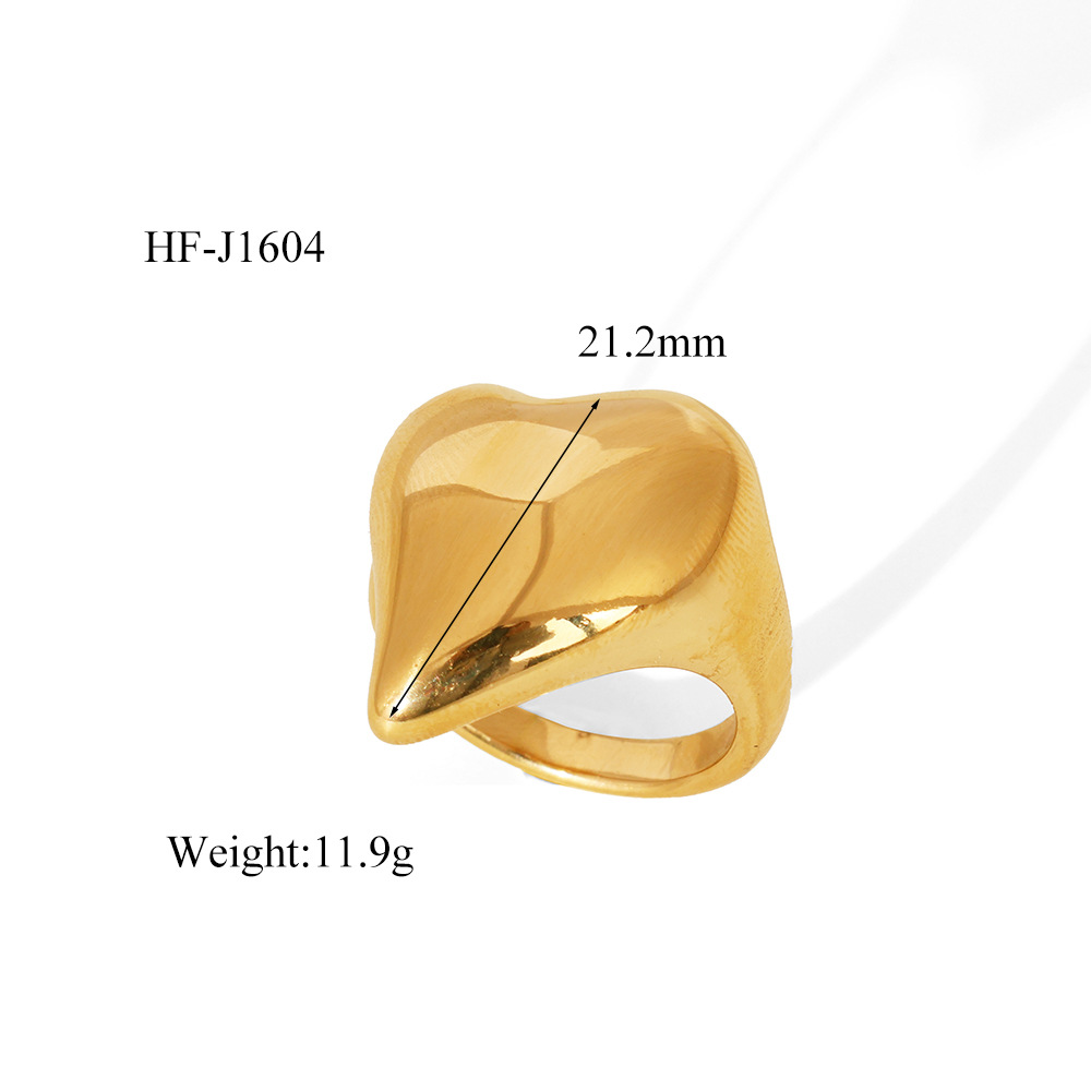 Heart Shape Pattern Wholesale Jewelry Elegant Simple Style Heart Shape Titanium Steel Plating Open Rings