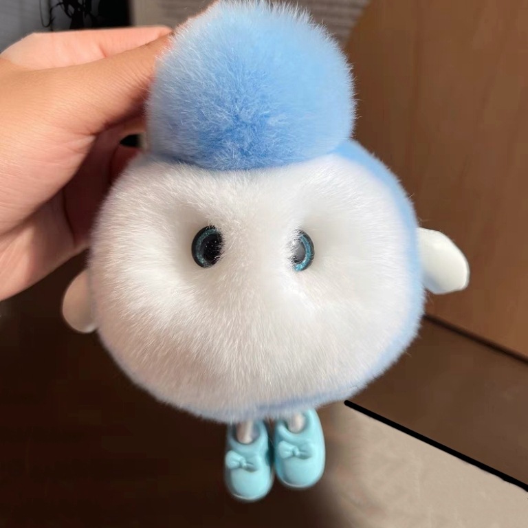 Real Rex conejo huevo partido llavero colgante de peluche juguete lindo creativo muñeca bolsa adornos