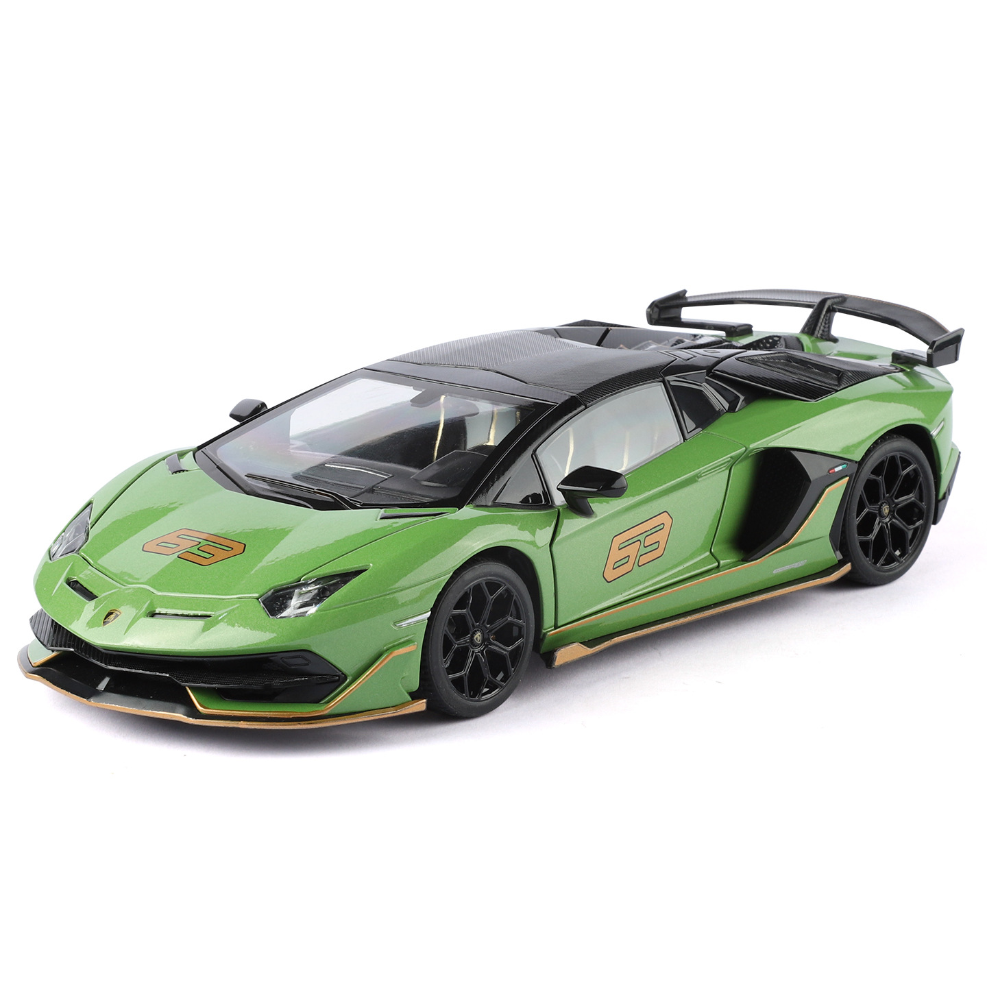 Auténtico autorizado 1: 24 Lambo SVJ63 aleación modelo de automóvil amortiguador de luces de automóviles deportivos para niños ayudas culturales al por mayor