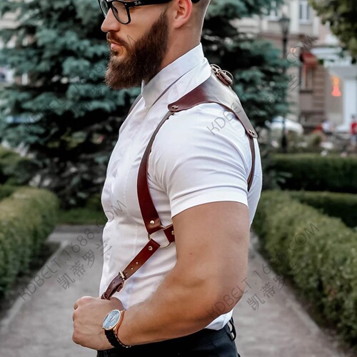 Cross-border men's leather straps, macho personality straps, chest straps, SM alternative wear belts, shoulder straps, men's fun