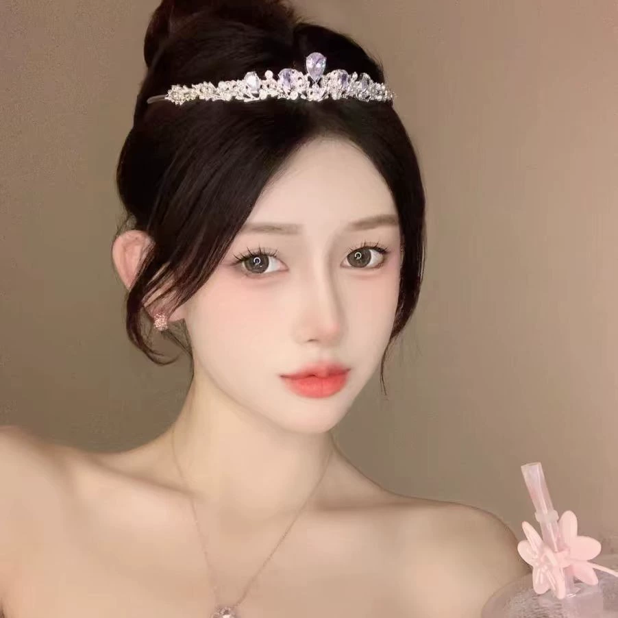 2024 новый циркон день рождения короны свадебные аксессуары для волос платье шоу аксессуары девушки подарок девочка корона