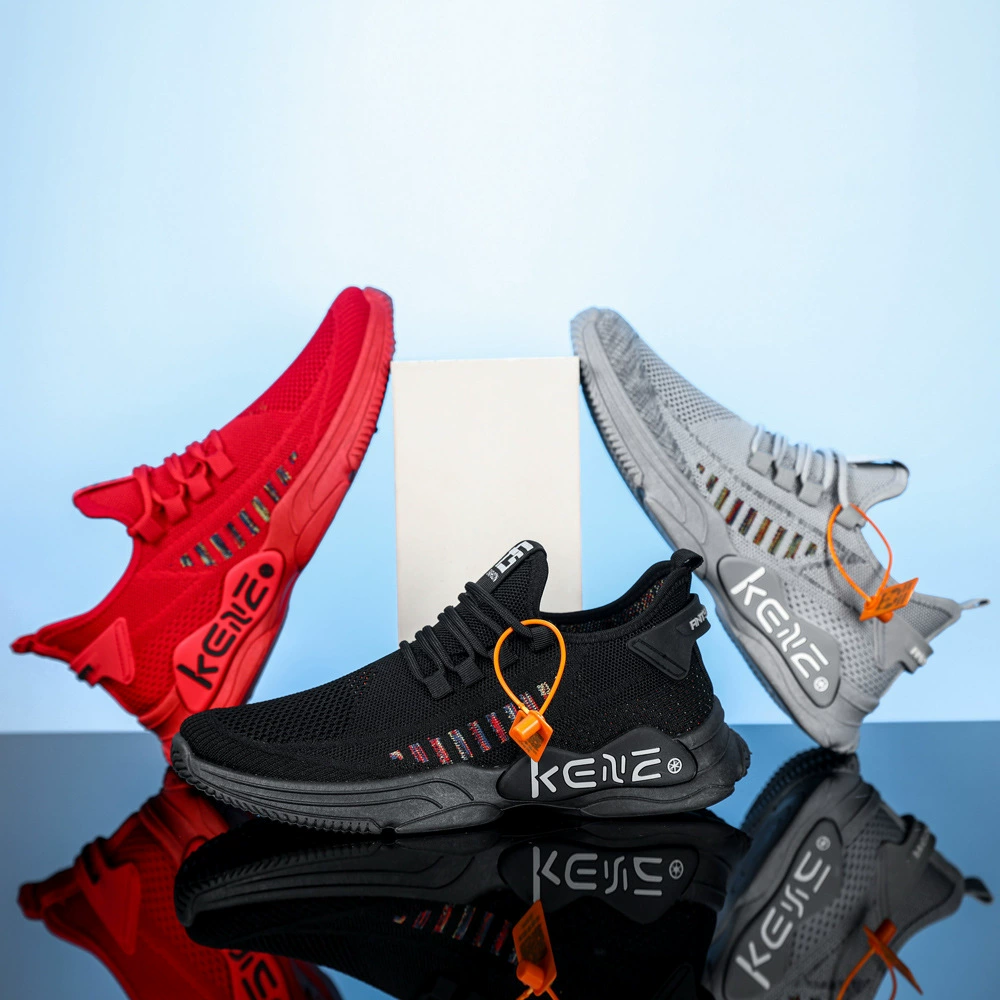 Footwear, breathable trend sports shoes, for import, for running, soft sole, plus size