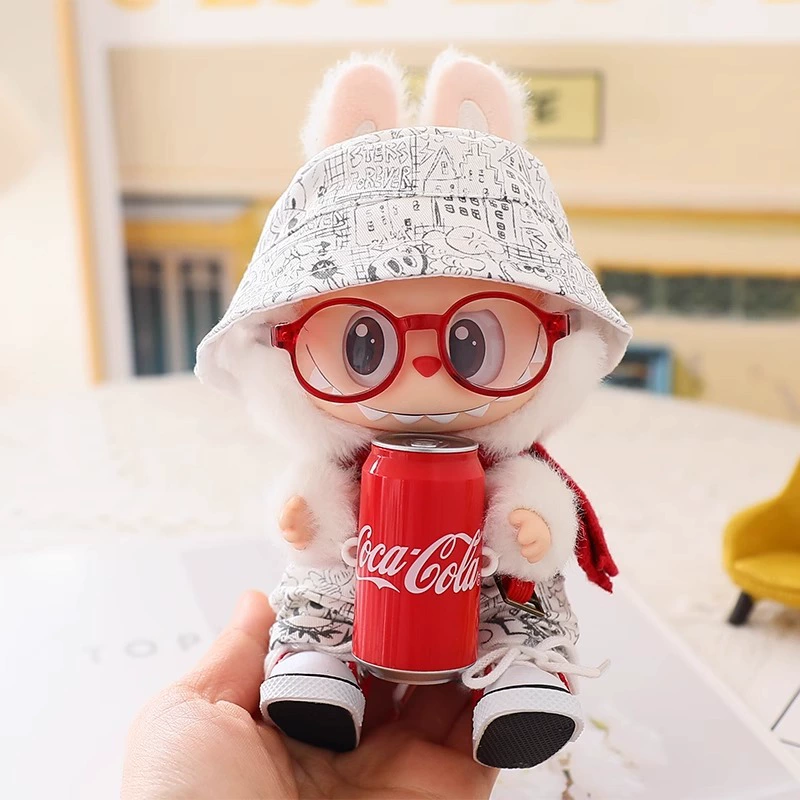 Одежда для Labubu трёх поколений Coca-Cola, для сидячей игры, комбинезон для малышей