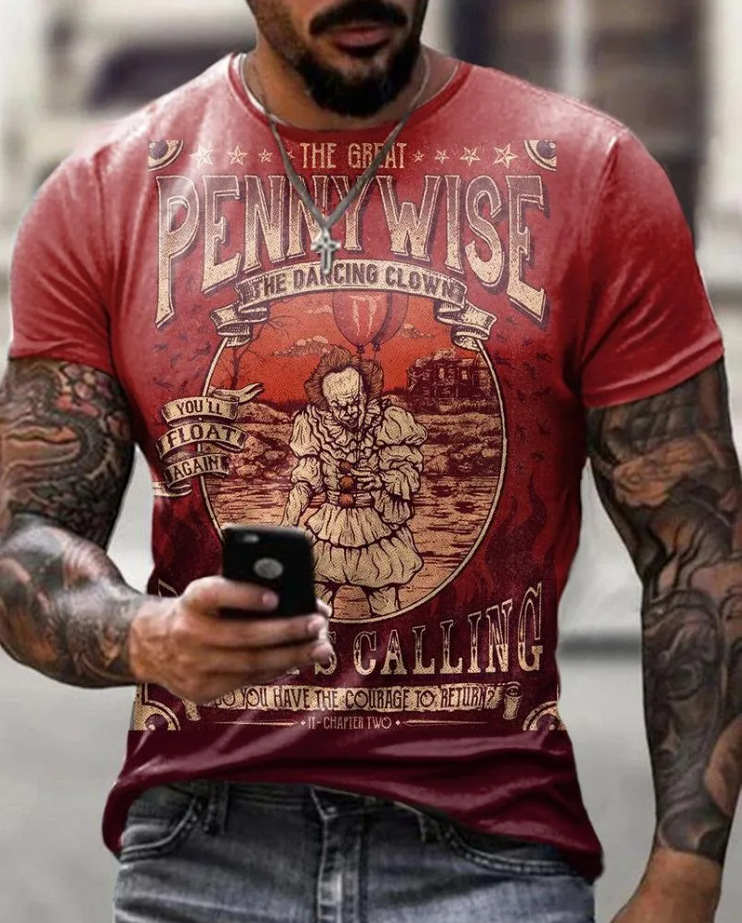 Comercio electrónico transfronterizo Amazon 3D Impresión digital hombres Camiseta cuello redondo manga corta casual Top moda tendencia fabricante