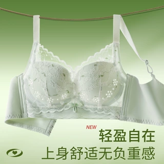 美背拉链前扣调整型文胸大胸显小聚拢防下垂收副乳无钢圈舒适内衣