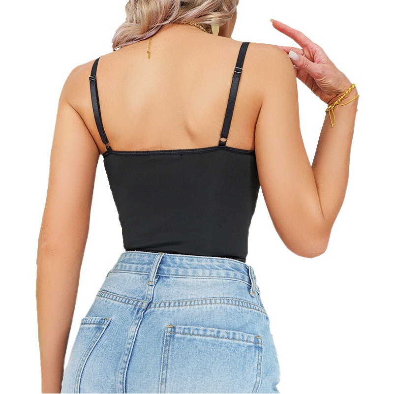 Nuevo corsé de espina de pescado flor tridimensional de alta gama bordado cintura sexy malla moda SLIM-Fit pecho-envuelto pequeña hling para las mujeres
