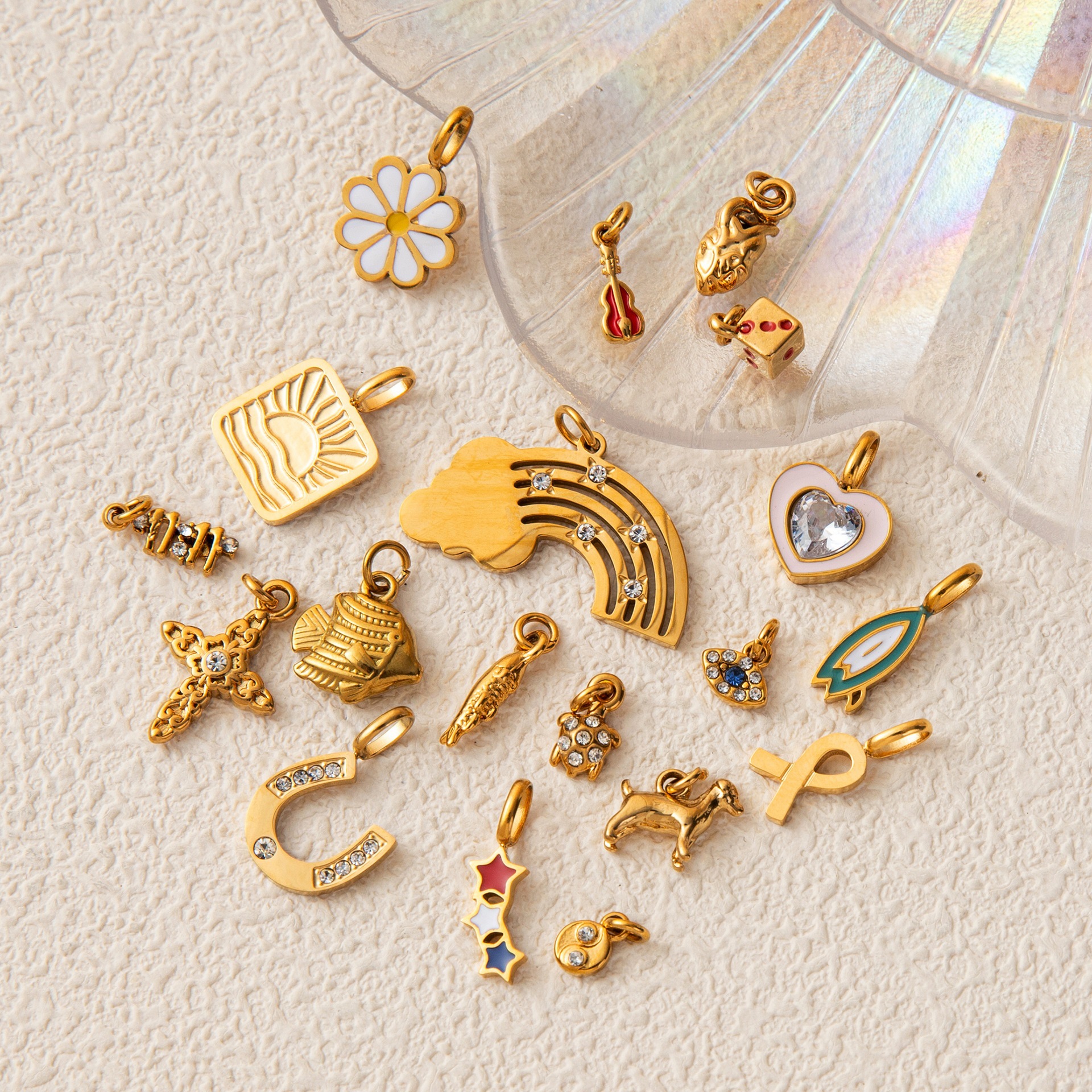 스테인레스 스틸 액세서리 절묘한 펜던트 무지개 태양 성격 추세 동물 티타늄 스틸 보석 목걸이 DIY 모든 매치 개