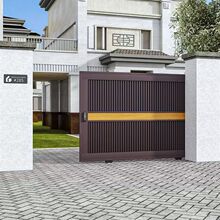 铝艺平移门定制铝合金别墅庭院门户外花园推拉门电动平移栅栏门