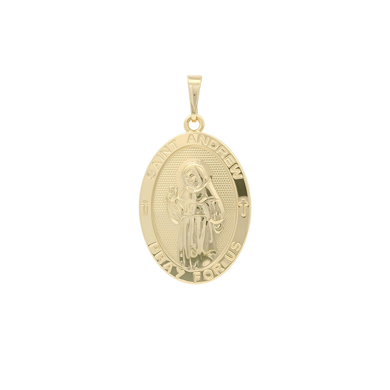 Xuping Europa y los Estados Unidos transfronterizos collar de retrato de relieve redondo colgante de aleación de cobre chapado en 14k collar de estilo personalizado