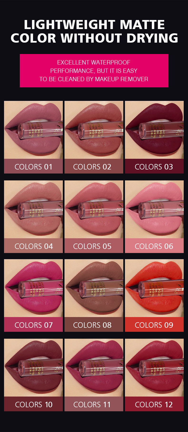 Langmanni 12-color matte Lip Gloss set, matte lip gloss Amazon Lipstick set undefined