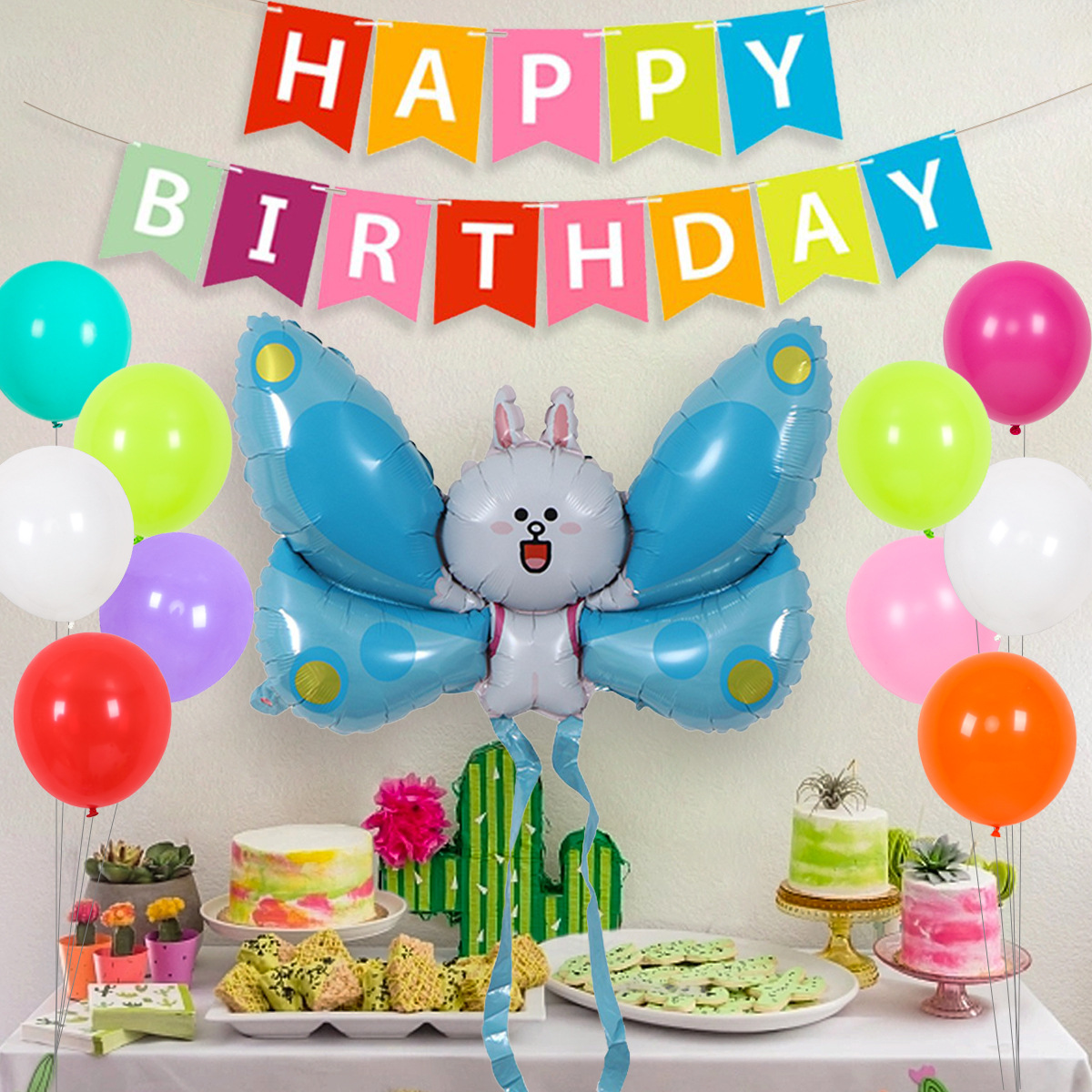 Decoración de cumpleaños del bebé decoraciones de globos traje de pared de fondo vestido de fiesta infantil traje de globo de cerdo