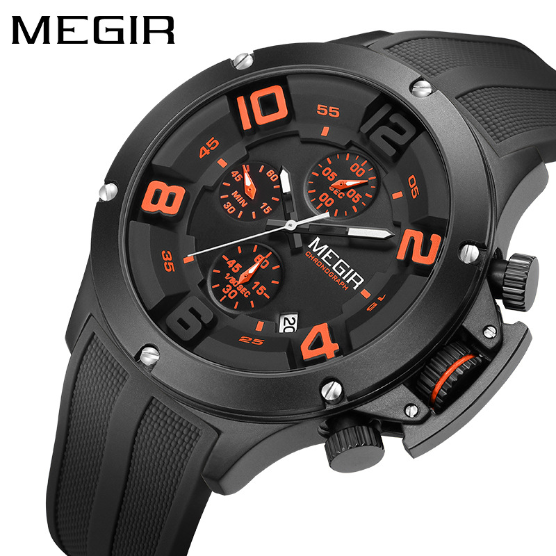 Meigel – montre pour hommes, multifonction, chronométrage, sport, Quartz, bande en silicone, mode et élégance, nouvelle collection 2023_voghion.com