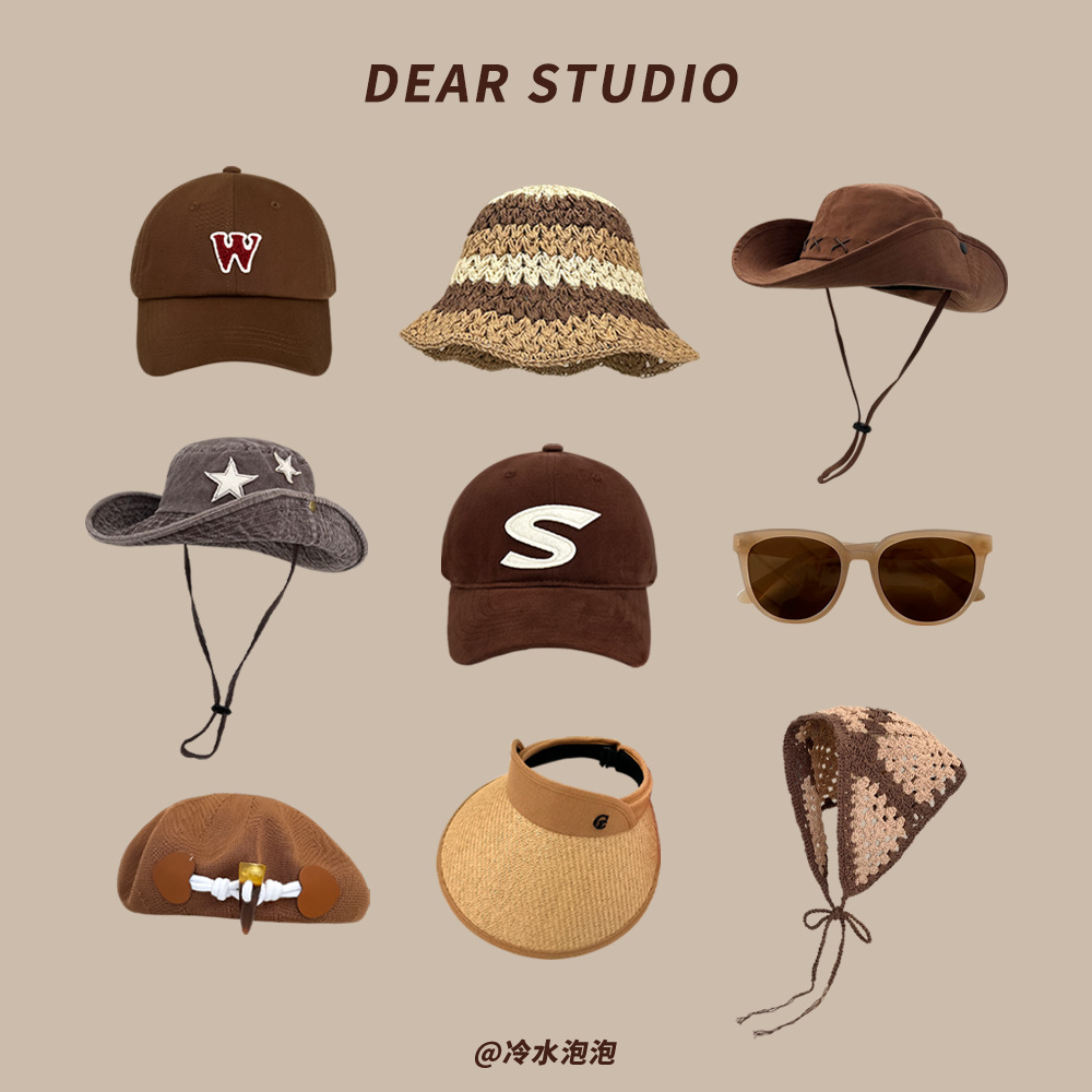 Japanese retro coffee denim spring summer hat
